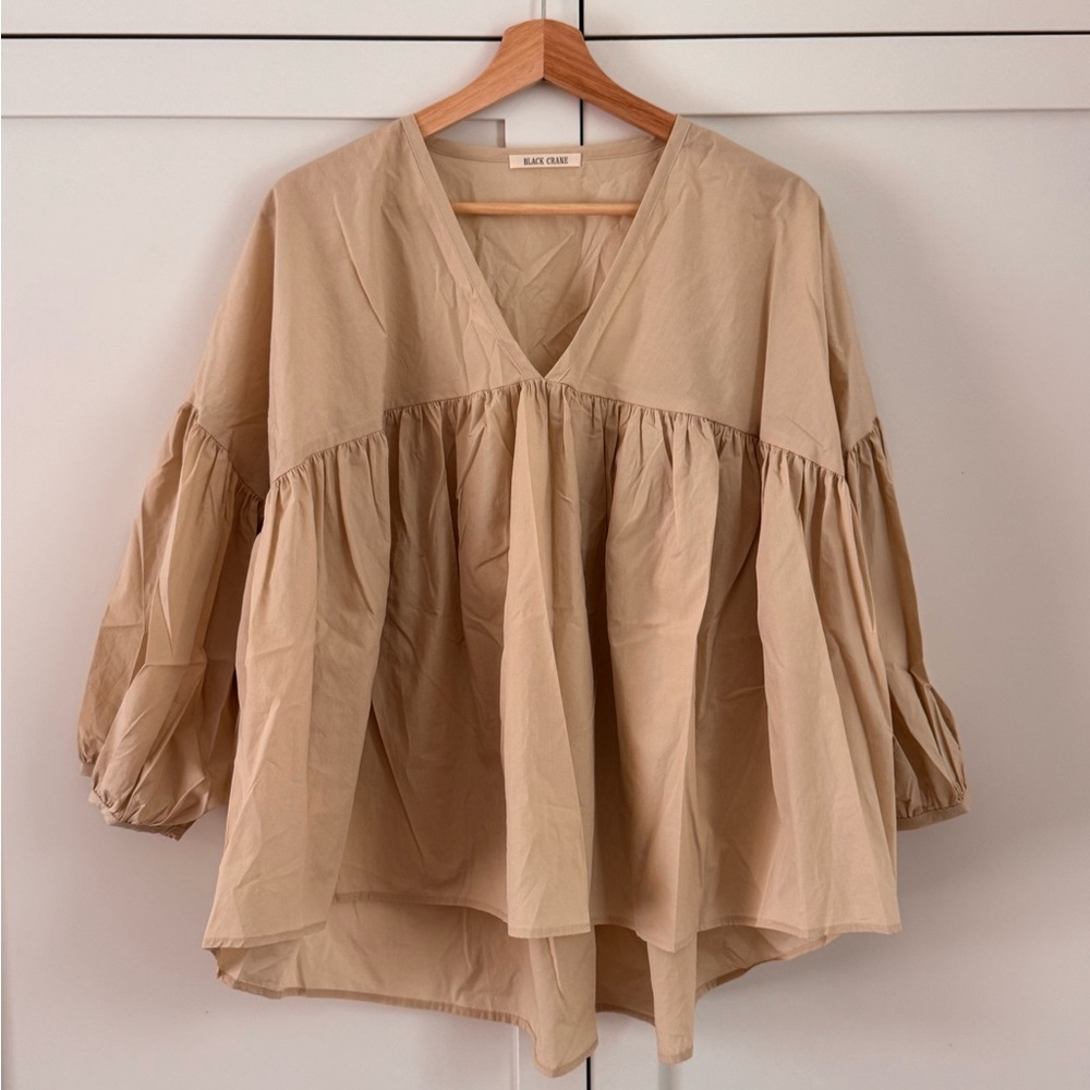 Black Crane Puff Top